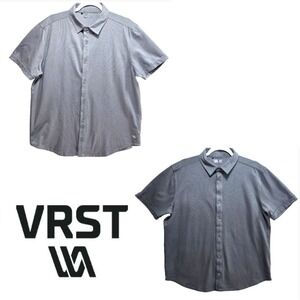 Set of 2 VRST Limitless Pique Shirts Mens L Short Sleeve Charcoal Gray Knit Work